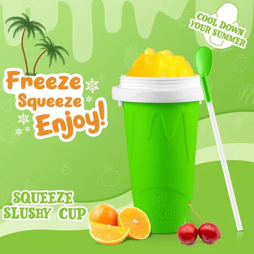 Miniatura 2 de Tgosomt Taza de Granizado, Taza Mágica de Granizado Rápido Congelado, Fabricante de Helado, Cosas Divertidas y Cool (Verde)