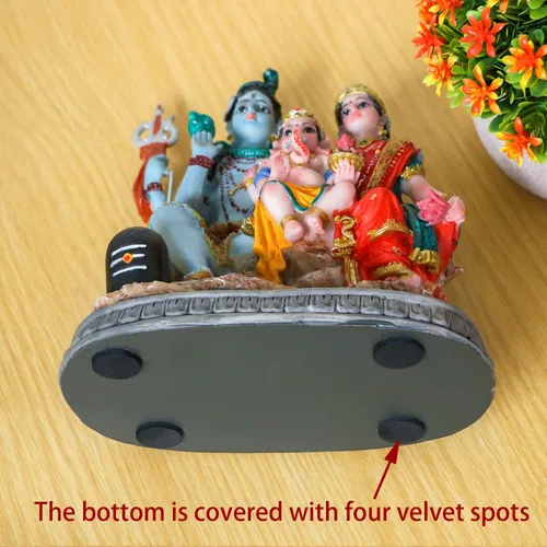 Miniatura 6 de Estatua de la familia de Dios Shiva de la India, de 6.1 pies de altura, ídolos hindúes Shiva, escultura familiar Ganesh Parvati Murti Moorti Pooja
