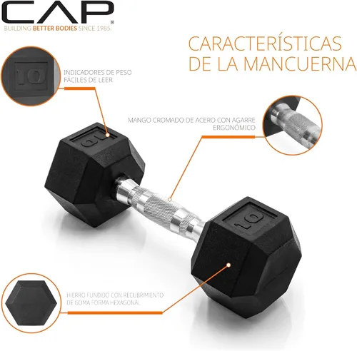 Miniatura 3 de CAP Barbell - Mancuerna recubierta Varias opciones de pares y conjuntos