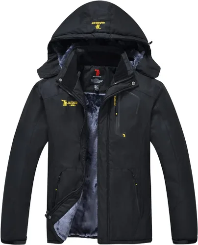 JINSHI - Chaqueta de esquí para hombre, tejido polar, impermeable, rompevientos, M