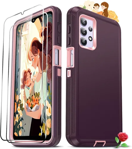Miniatura 31 de LeYi Funda compatible con Samsumg Galaxy A05 4G: Galaxy A05 4G con resistente a los golpes, 3 en 1 de cuerpo completo, protección resistente