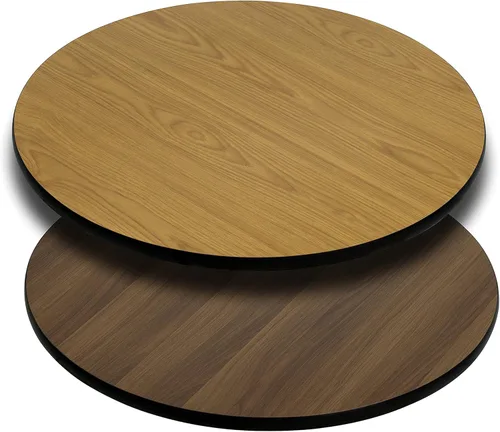 Miniatura 23 de Flash Furniture - Tapa de mesa de resina brillante de 30.0 x 48.0 pulgadas, con borde caído de 2.0 pulgadas de grosor Natural/Nogal