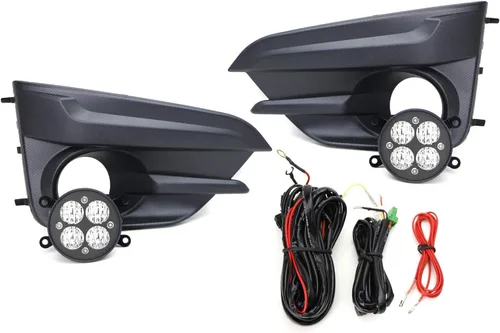 Miniatura 9 de iJDMTOY Lente transparente de 24 W de alta potencia LED gran angular SAE Flood Beam Kit de luz antiniebla con biseles de lámpara de niebla, arnés