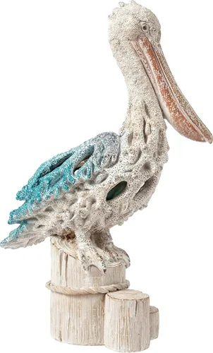 Miniatura 9 de Pelican - Figura de pie de arrecife de coral, decoración náutica para el hogar, estatua para estantes, mesa o mantel de 13.75 pulgadas