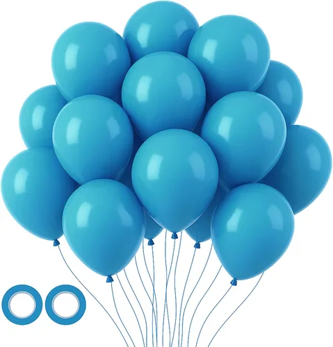 Miniatura 39 de Voircoloria - Globos azul bebé claro, paquete de 66 globos de 12 pulgadas de látex para fiestas para niños y niñas, para cumpleaños, baby shower, 16