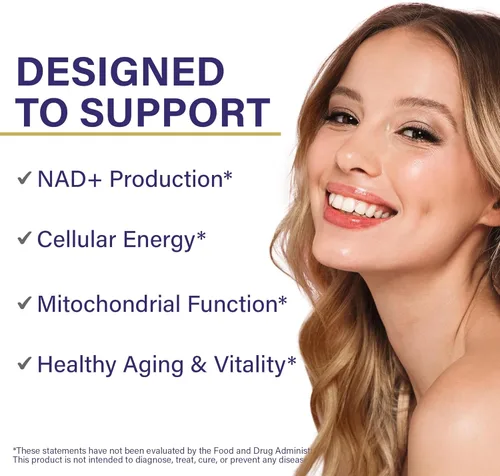 Miniatura 2 de NAD+ Supplement - NAD Resveratrol para energía celular y resistencia - Suplementos energéticos con ribósido de nicotinamida, semilla de uva