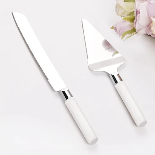 Miniatura 9 de Juego de corte de pastel dorado para boda, juego de cuchillo de pastel de madera y servidor, juego de corte de pastel rústico de 2 piezas, cubiertos