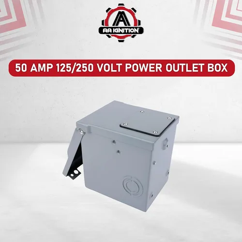Miniatura 5 de Caja de toma de corriente de 50 amperios y 125/250 voltios, cerrada con cerradura - para RV, cámper, autocaravana, remolque de viaje, autos
