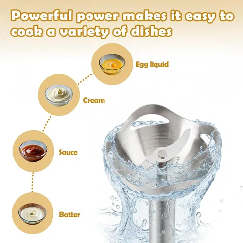 Miniatura 4 de Batidora de mano de 300 W - Mezclador de barra de inmersión para batidos, alimentos para bebés, salsas, bebidas - Batidora de cocina compacta