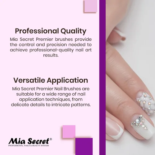 Miniatura 7 de Mia Secret PREMIER - Pinceles de uñas 100% Kolinsky, fabricados en Estados Unidos, Prenium, pinceles para arte de uñas (rosa, 4 o (3D))