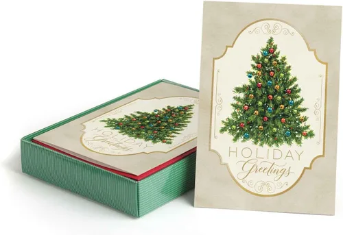 Miniatura 15 de Masterpiece Adorno Navideño Brillante Tarjetas de Navidad / Juego de 16 Tarjetas Navideñas en Caja con Acentos de Papel Aluminio Plateado y Sobres