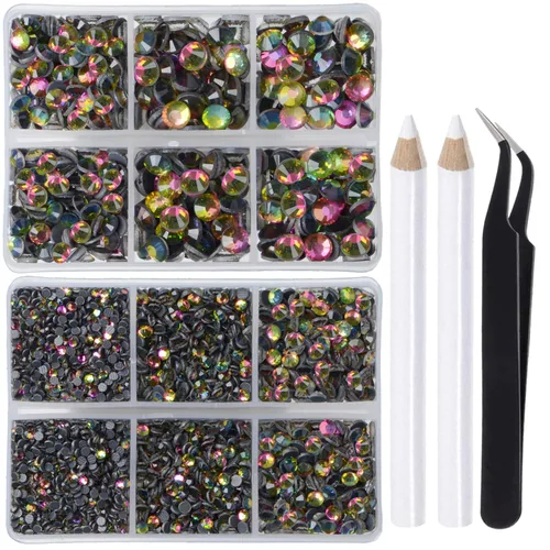 Miniatura 60 de LPBeads 10000 unidades de diamantes termoadhesivos SS6 amatista con parte trasera plana, gemas de diamantes de imitación de cristal redondas