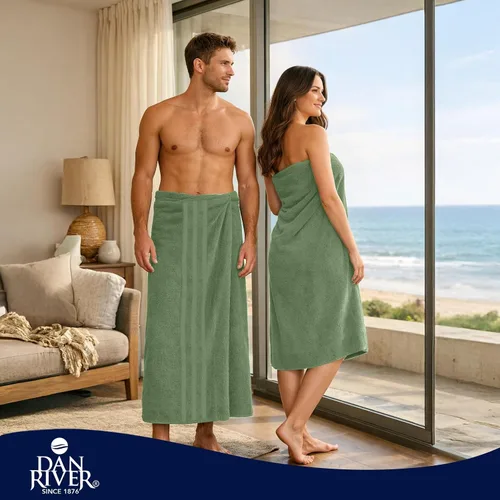 Miniatura 2 de DAN RIVER Paquete de 2 toallas de baño extra grandes de 35 x 70 pulgadas, toallas de baño grandes para adultos, juego de toallas de gran