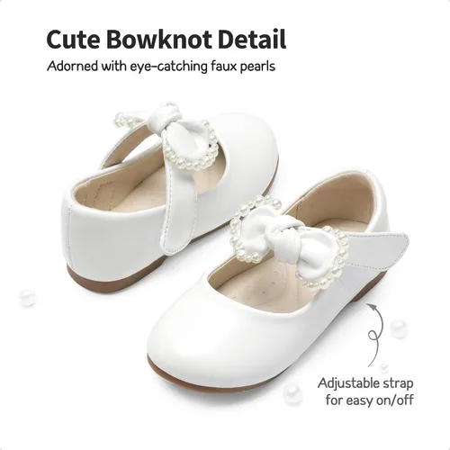 Miniatura 3 de DREAM PAIRS Zapatos de vestir para niña de las flores, zapatos de ballet Mary Janes, zapatos de bailarina, zapatos de baile para fiesta de boda