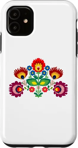 iPhone 11 patrón popular tradicional polaco, funda de folclore oriental