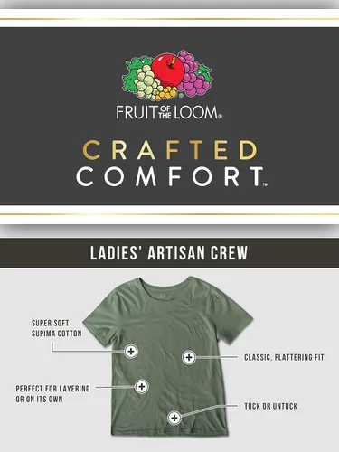 Miniatura 5 de Fruit of the Loom Camisetas de manga corta para mujer Comfort Pima de algodón