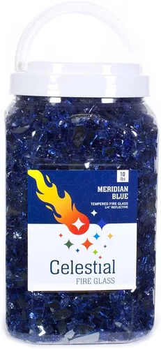Miniatura 17 de Vidrio para fuego templado reflectante de 1/2 pulgada con alto lustre en color Dark Matter Black (Negro Materia Oscura), en un frasco de 10 libras