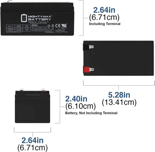 Miniatura 2 de ML3-12 - 12 voltios 3 AH, terminal F1, batería recargable SLA AGM