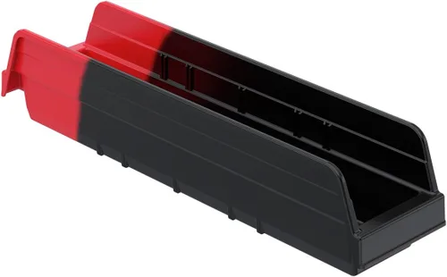 Miniatura 10 de Akro-Mils 36442 - Cubo de plástico Kanban con control de inventario con doble tolva indicador, 11-5/8 pulgadas x 4-1/4 pulgadas x 4 pulgadas