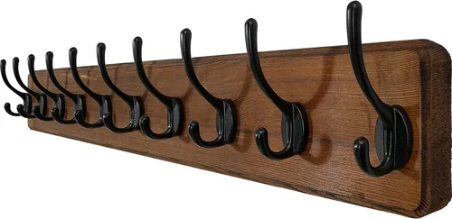 Miniatura 24 de WEBI Perchero de Abrigo Montado en Pared, Ganchos de Abrigo Montados en Pared, 16" de Agujero a Agujero, Colgador de Abrigo de Pared, Riel de Madera