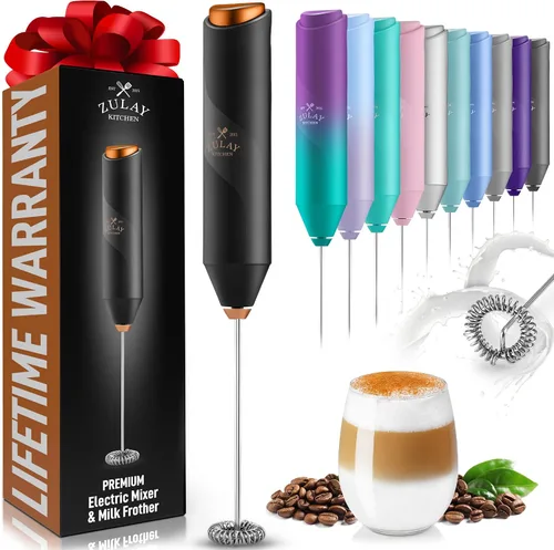 Miniatura 66 de Zulay Kitchen - Batidor eléctrico de mano para café, lattes, capuchinos, matcha y chocolate caliente, mezclador portátil para bebidas, accesorio