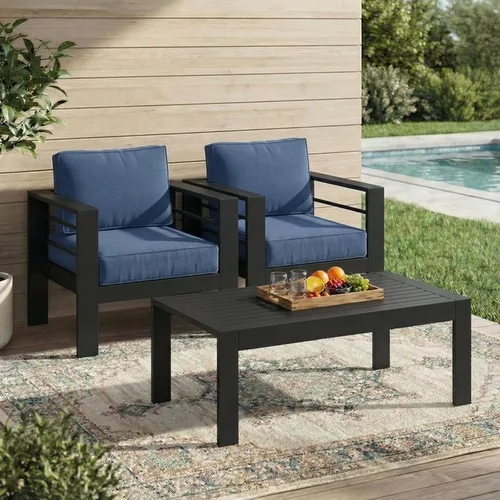 Miniatura 56 de Solaste Juego de muebles de patio de aluminio para todo tipo de clima, moderno juego de muebles de metal para exteriores con asientos profundos
