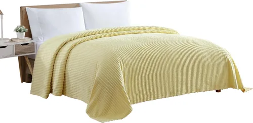Miniatura 17 de Beatrice Home Fashions Colcha de chenilla de canal, matrimonial, color azul