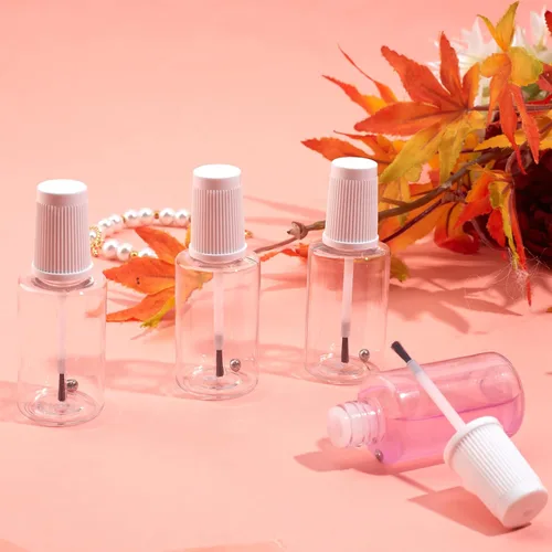 Miniatura 7 de NICENEEDED Botellas vacías de esmalte de uñas, contenedor de esmalte de uñas de plástico recargable, botellas de esmalte de uñas transparentes