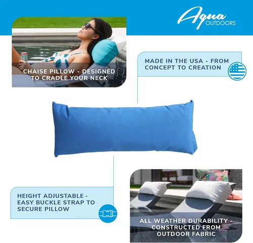 Miniatura 2 de Aqua Outdoors - Almohada para reposacabezas para tumbona de piscina, cojín para tumbona de agua, ideal para broncearse en repisa baja o terraza