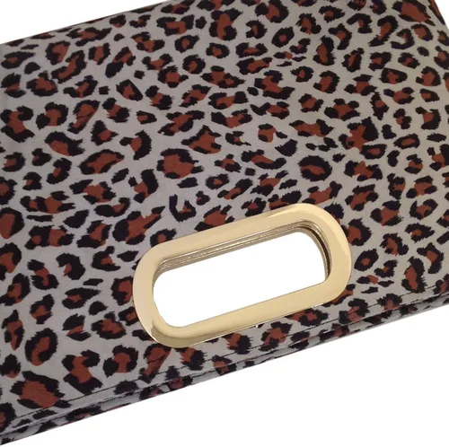 Miniatura 7 de JNB - Embrague de piel sintética con mango superior de leopardo pequeño