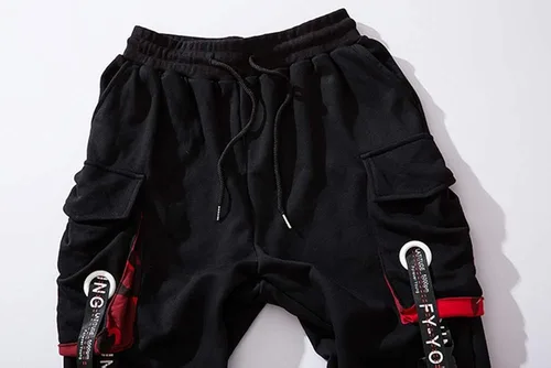 Miniatura 5 de Hello MrLin Pantalones deportivos para hombre estilo punk tipo cargo holgados estilo hip hop harem ropa de calle pantalones tácticos