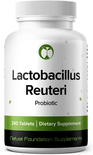 Miniatura 12 de Natural Foundation Supplements Lactobacillus Casei Suplemento probiótico 240 tabletas 3 mil millones de CFU de probióticos para hombres y mujeres