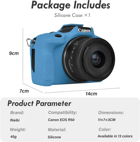 Miniatura 2 de Rieibi EOSR50 EOS R50 Estuche, Estuche Protector de Silicona Suave para Cámara Vlogging Canon EOS R50 EOSR50, Estuche de Cámara EOS R50 Ligero