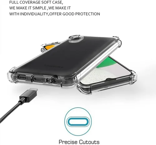 Miniatura 5 de Osophter Funda para Galaxy A03 Core con 2 protectores de pantalla transparente esquinas reforzadas TPU absorción de golpes flexible para Samsung