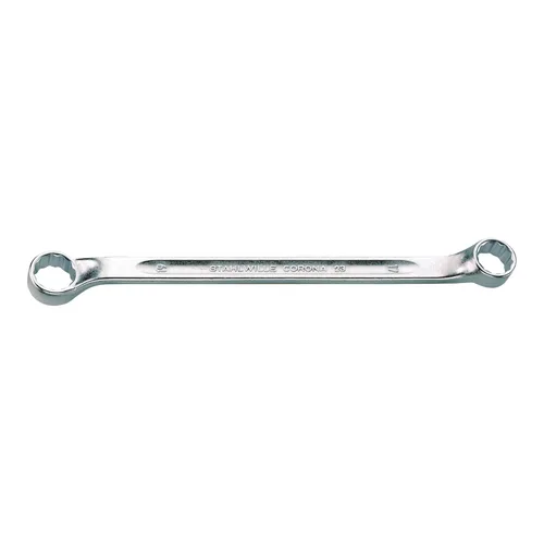 Stahlwille 41072123 - Llave de anillo de doble extremo, hecha de acero de aleación de cromo y cromado, desplazamiento poco profundo con perfil de