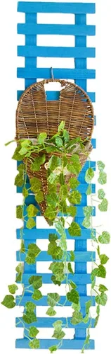 Miniatura 14 de Soporte de madera para flores, para colgar en la pared, para plantas, escalada, para interior, salón, balcón, tres tamaños Azul
