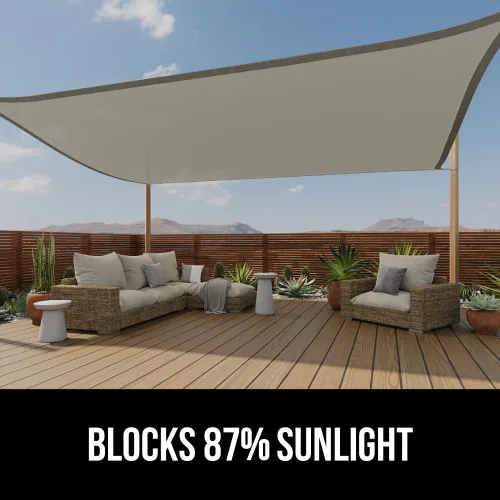 Miniatura 3 de GORILLA GRIP Toldo Solar Resistente, Protección UV Resistente a la Decoloración, Desgarros y Óxido, Parasol Rectangular, Bordes Curvos Bloquean