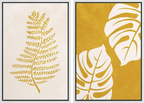 Miniatura 41 de SIGNWIN Lienzo enmarcado para pared, juego de arte con anillos de árbol de bosque grunge en blanco y negro, ilustraciones de naturaleza silvestre