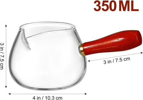 Miniatura 7 de Cacerola de vidrio antiadherente de 11.8 fl oz para pasta, olla pequeña para leche, estufa de vidrio, calentador de mantequilla, olla de cocina