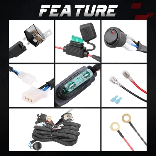 Miniatura 7 de OFFROADTOWN - Arnés de cableado, kit de arnés de cableado de 1 cable resistente para luces antiniebla, barra de luz de trabajo LED, vainas LED de 12