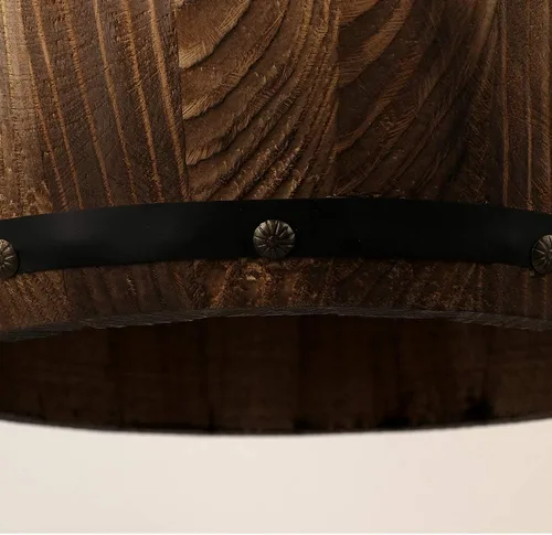 Miniatura 6 de Lámpara colgante de barril de vino de madera antigua, diseño rústico, para cocina y bar, accesorios de iluminación de techo