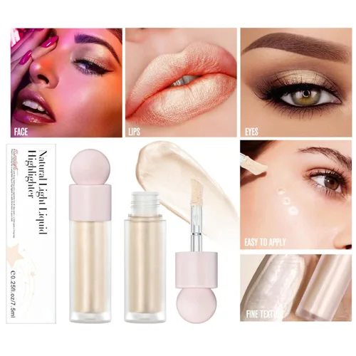 Miniatura 3 de Resaltador líquido de maquillaje - Resaltadores faciales y luminizadores, resaltadores de maquillaje para un brillo natural de larga duración