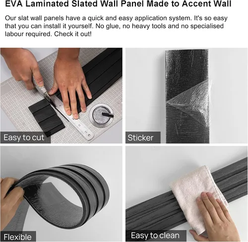 Miniatura 8 de 4 rollos de paneles de pared de láminas de PVC para despegar y pegar, panel de papel tapiz de grano de madera sintética grueso autoadhesivo de 4 x