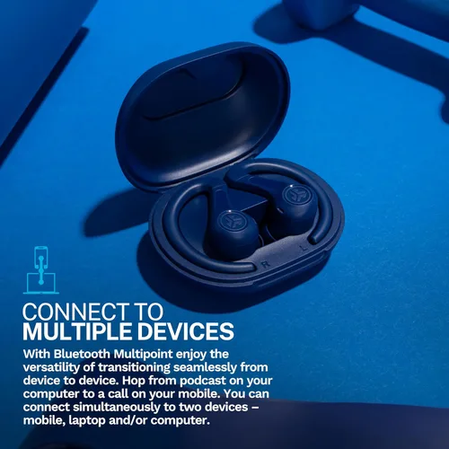 Miniatura 5 de JLab JBuds Sport ANC 4 Auriculares inalámbricos Bluetooth verdaderamente inalámbricos + Estuche de carga, Azul Cobalto, Controles táctiles