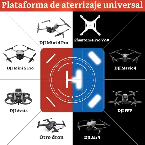 Miniatura 2 de FPVtosky Almohadilla de aterrizaje de dron reflectante nocturna, almohadilla de aterrizaje impermeable de doble cara de plegado rápido