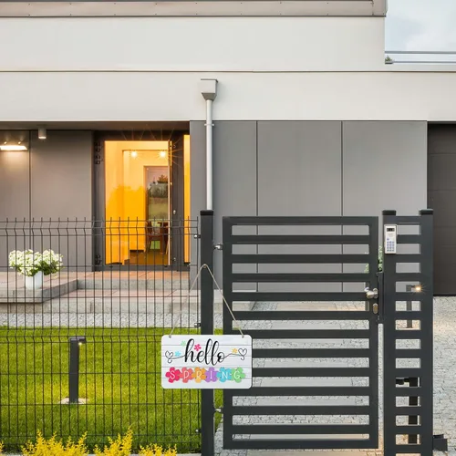 Miniatura 4 de Letrero de verano con texto en inglés «Hello Summer» para puerta delantera, decoración de bienvenida, letrero colgante para puerta de casa de campo