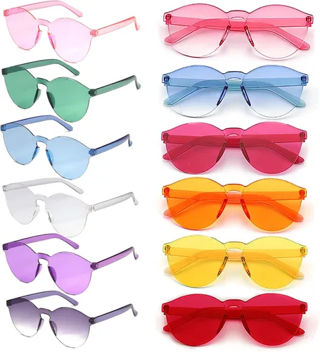 MIUSKATL Paquete de 12 lentes de sol para niños, sin marco, regalos de fiesta, gafas de sol coloridas para mujeres, niñas, niños, gafas de fiesta
