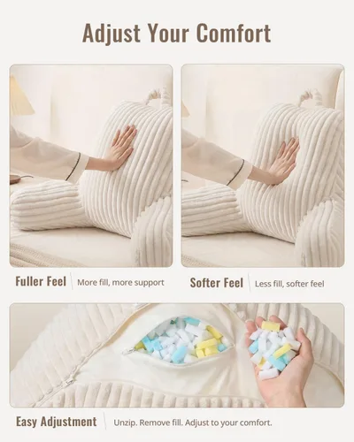 Miniatura 3 de Blissful Diary Almohada de lectura para sentarse en la cama, almohada de espalda de franela para adultos y niños, cojín de respaldo para sentarse