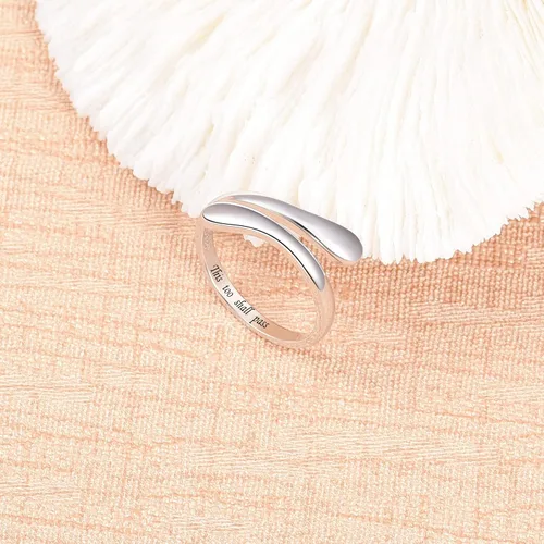 Miniatura 4 de Fookduoduo - Anillo de plata esterlina 925, joyas ajustables, anillos abiertos para mujeres y niñas