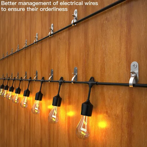 Miniatura 2 de Lewufe Ganchos de cadena de luces, clips de luces de acero inoxidable, ganchos de tornillo para exteriores para fiesta de Navidad, alambre de fácil